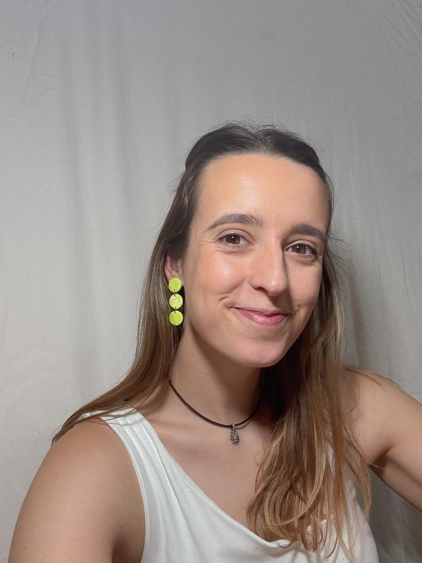 Pendiente estampado verde (modelo 3)