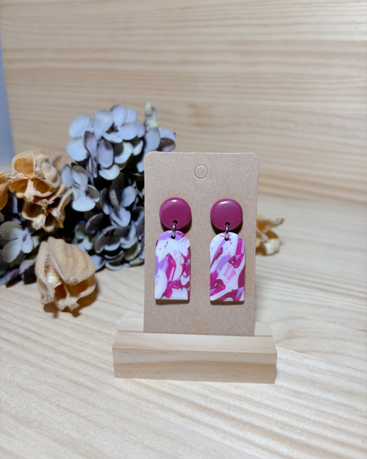 Pendientes mezcla rosas y blanco
