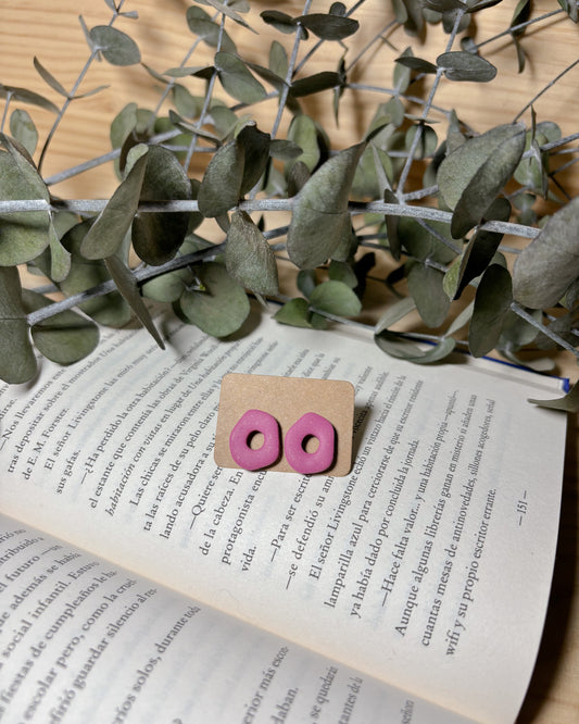 Pendientes flotador rosa