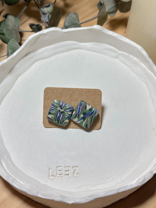 Modelo Lumbier - Estampado verde, beige y azul