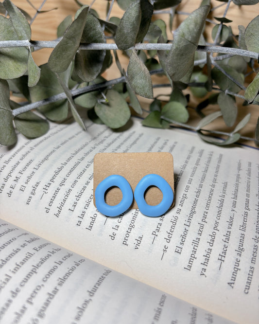 Pendientes aros planos azules