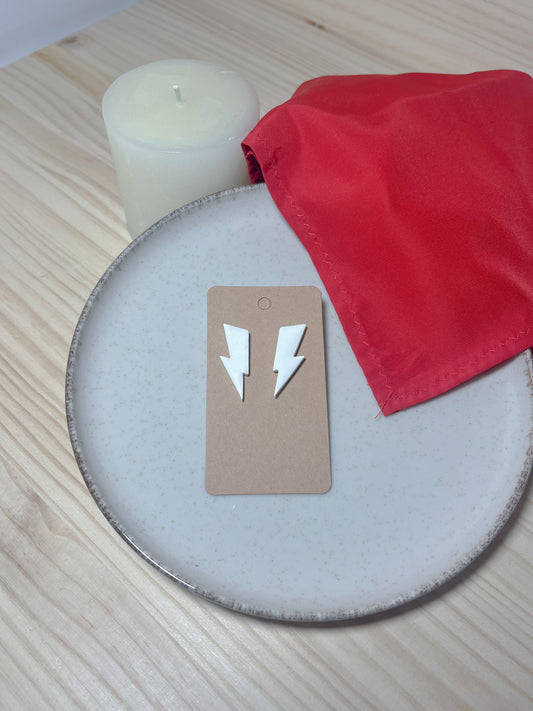 Pendientes rayo blanco