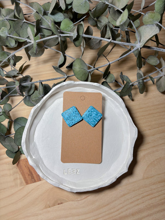 Pendiente estampado azul (modelo 4)