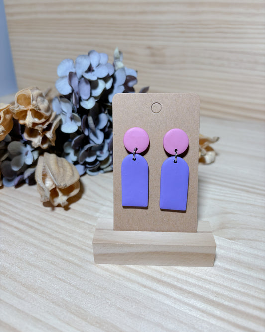 Pendientes rosa y morado