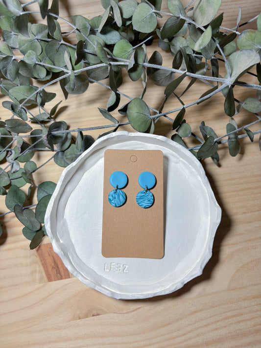 Pendiente estampado azul (modelo 1)