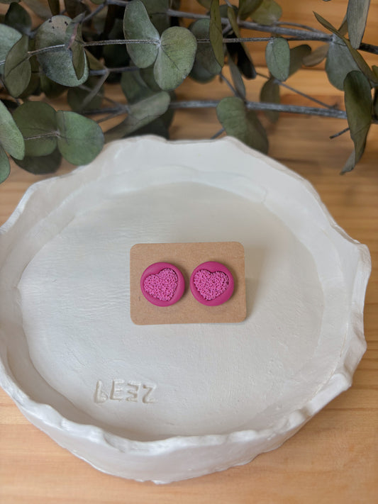 Corazón relieve - tonos rosas