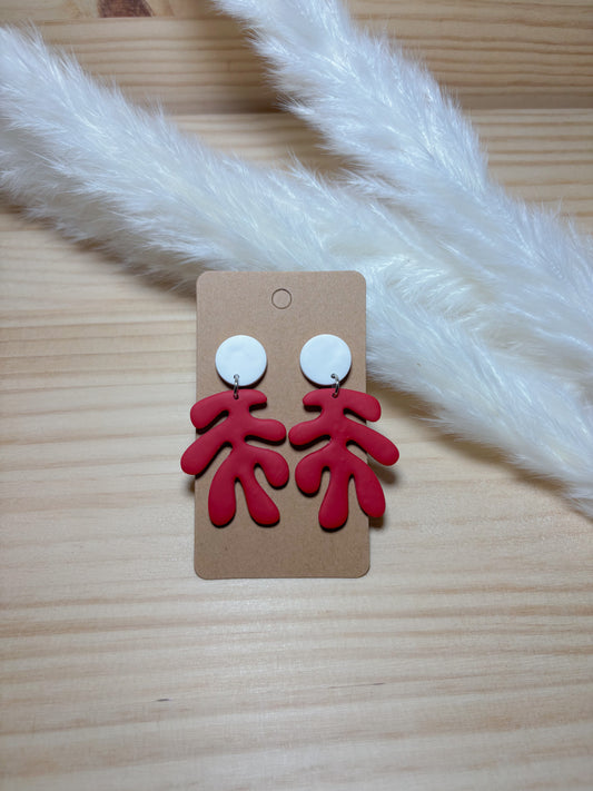 Pendiente coral rojo