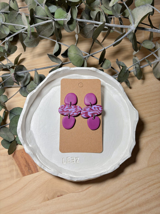 Pendiente estampado rosa (modelo 2)