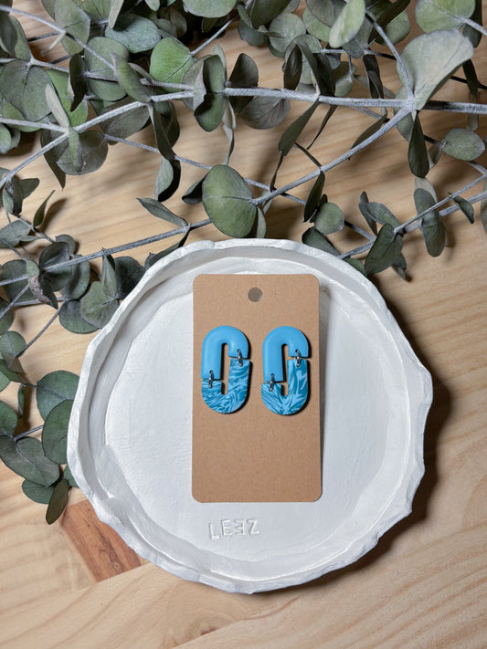 Pendiente estampado azul (modelo 5)