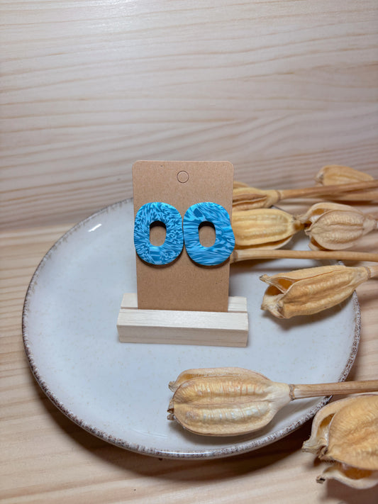 Pendiente estampado azul (modelo 10)