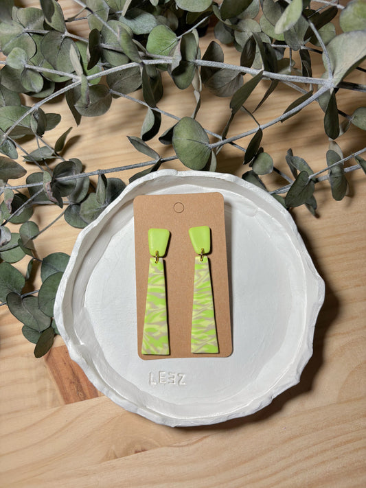 Pendiente estampado verde (modelo 2)