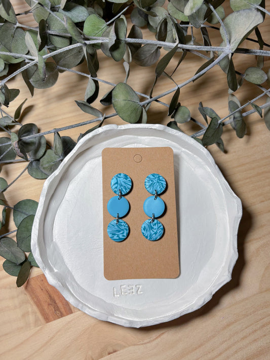 Pendiente estampado azul (modelo 2)